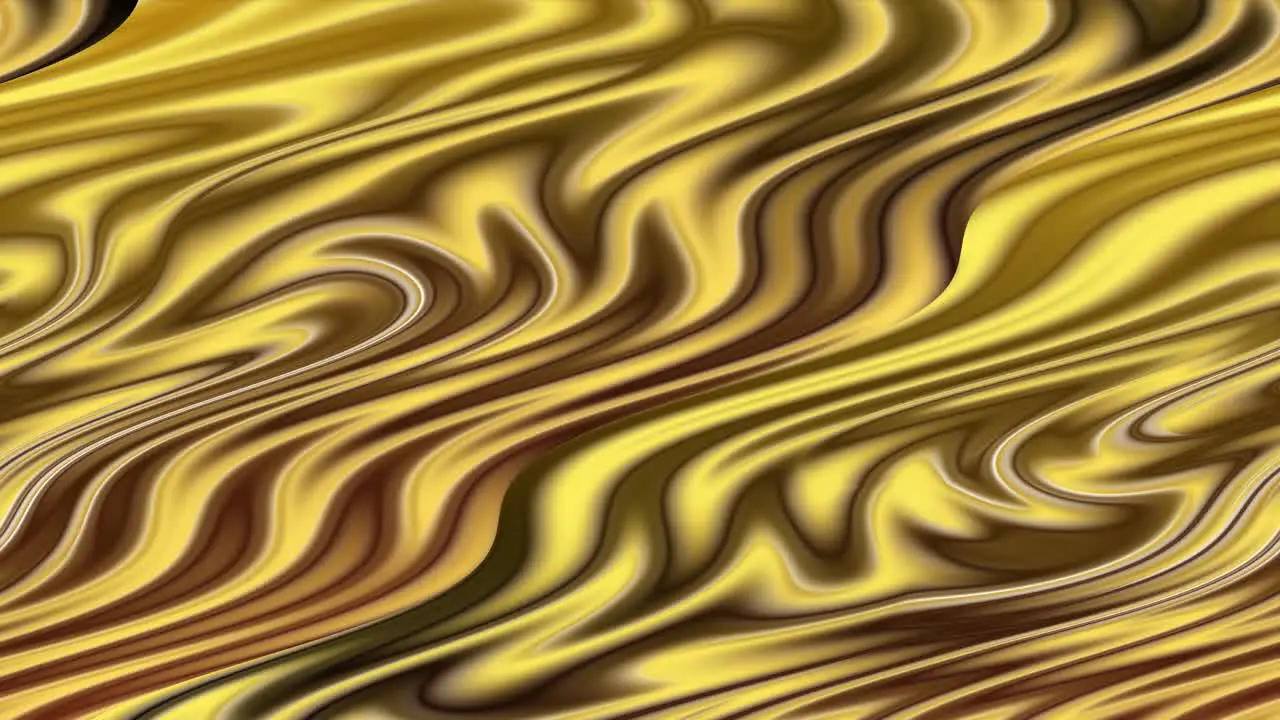 Metallic abstract morphing yellow liquid and wavy animation loop