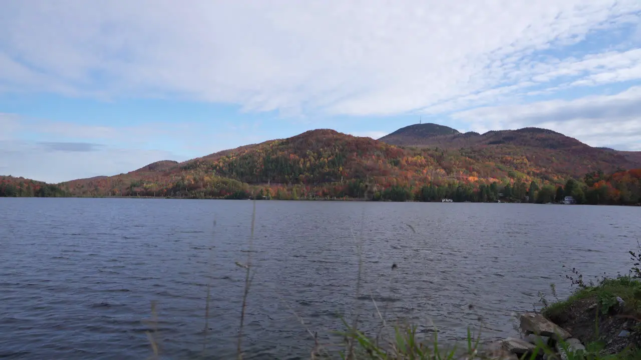 Left to right pan in front of Mont Orford