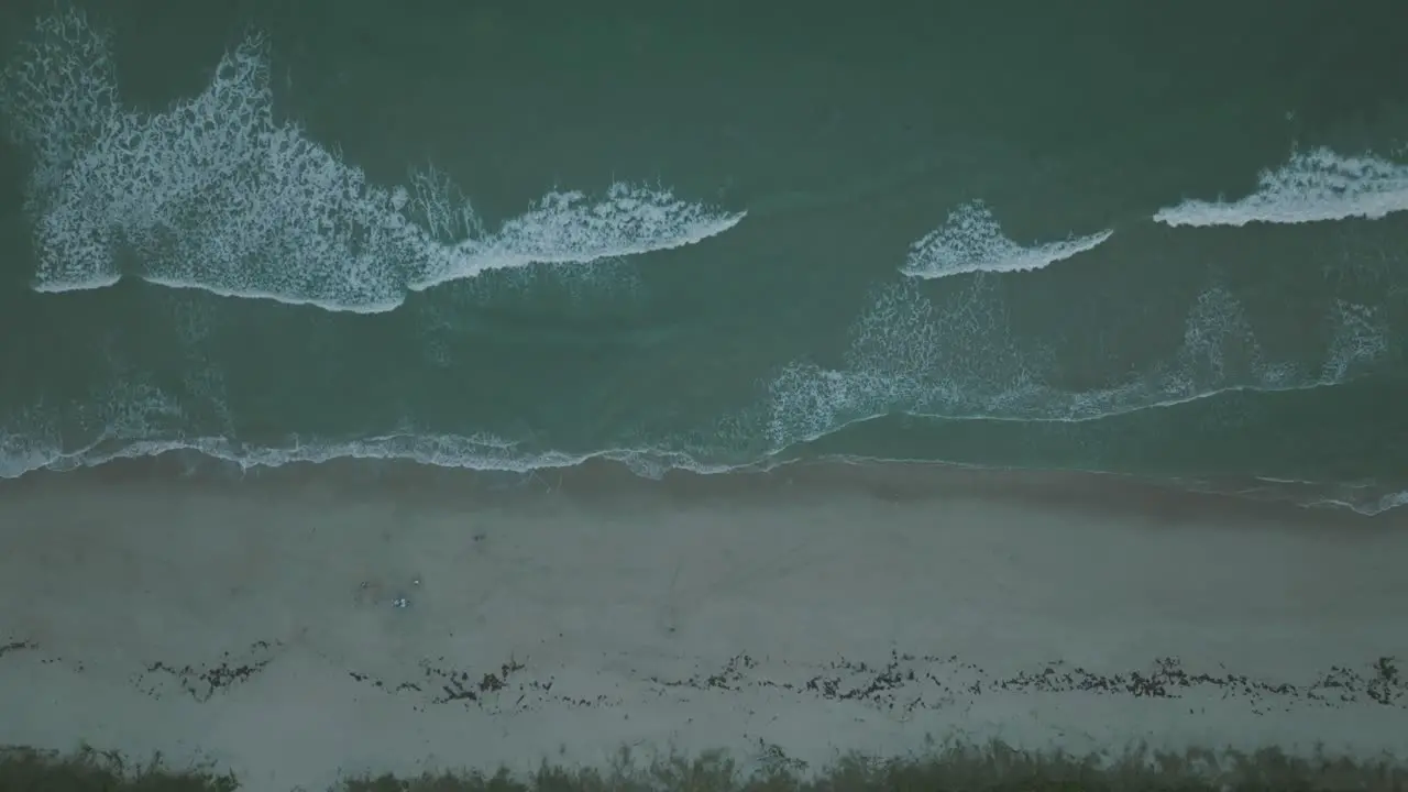 Aerial video of waves on a Florida beach