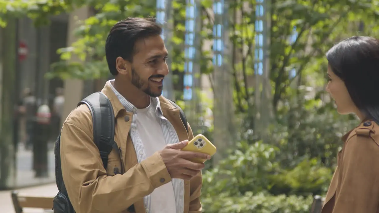 Muslim Couple On Date Meet On City Street 2