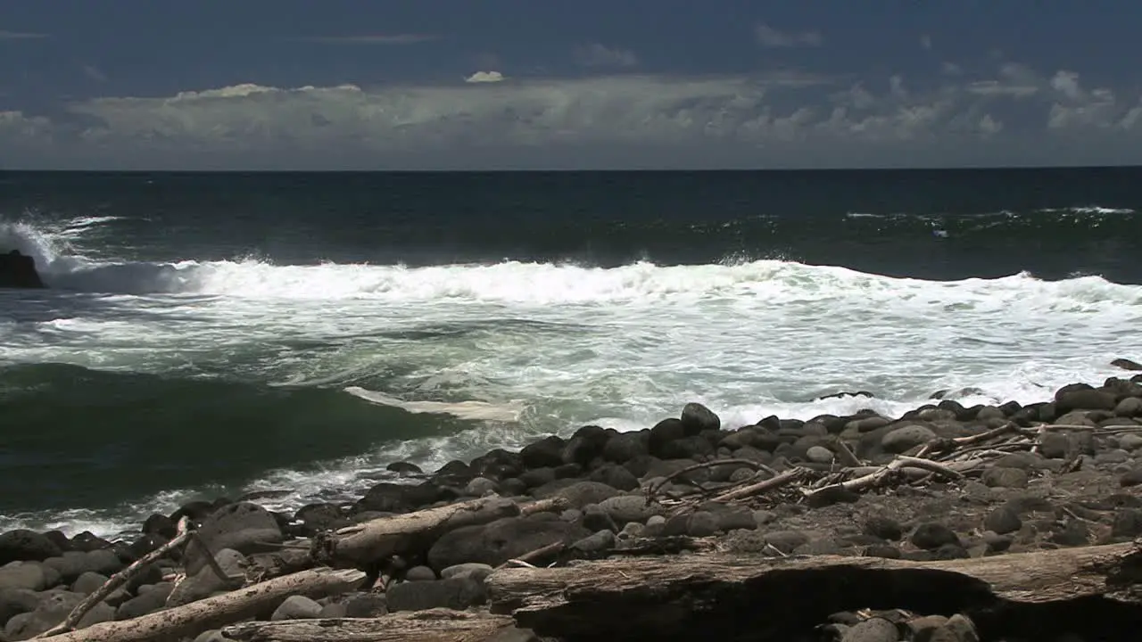 Hawaii waves at river mouth at Kolekole 2