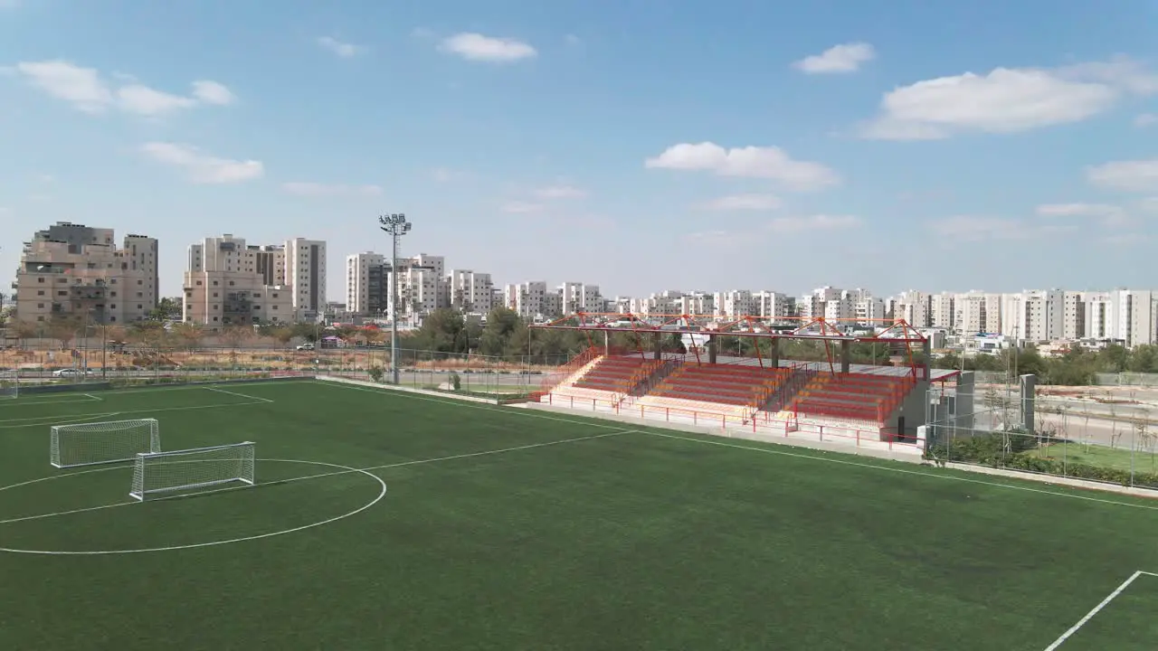 Soccer Field at The Morning at Southern District City In Israel Named By Netivot