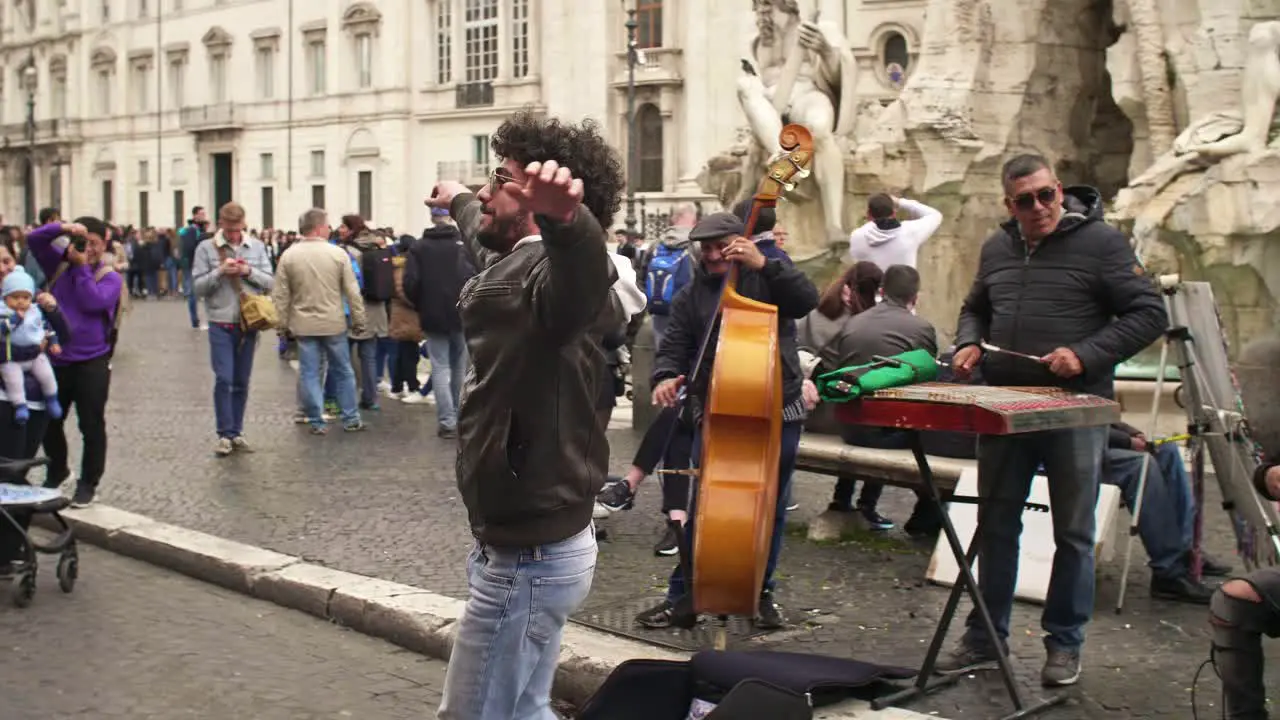 Person Dancing To Busker Music