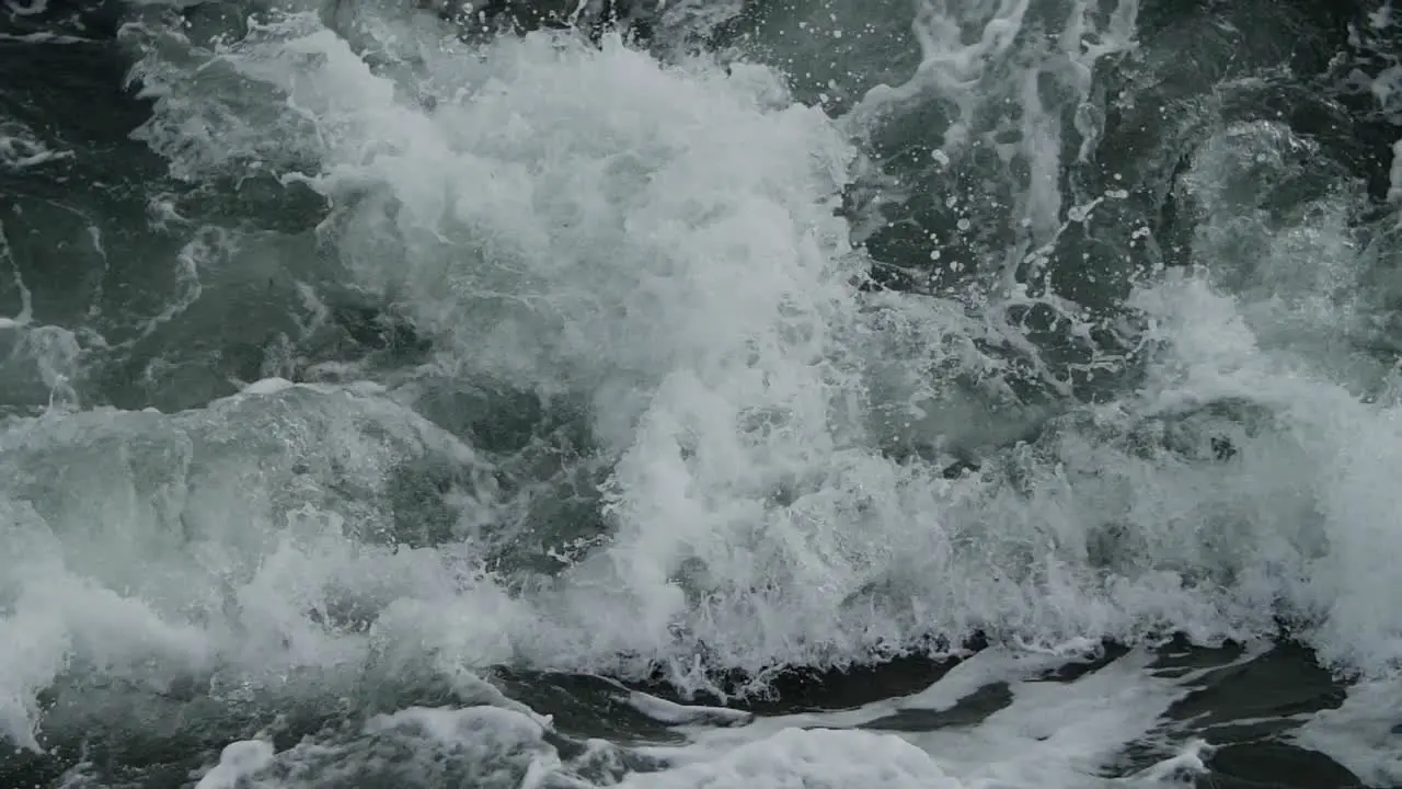 Cinematic wave crash in slow motion