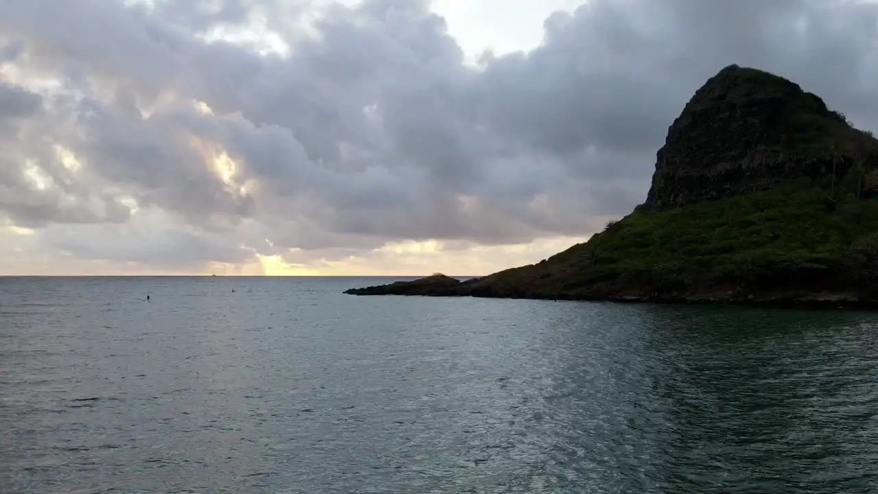 timelapse of hawaiian island on oahu hawaii with dark sunrise vibes