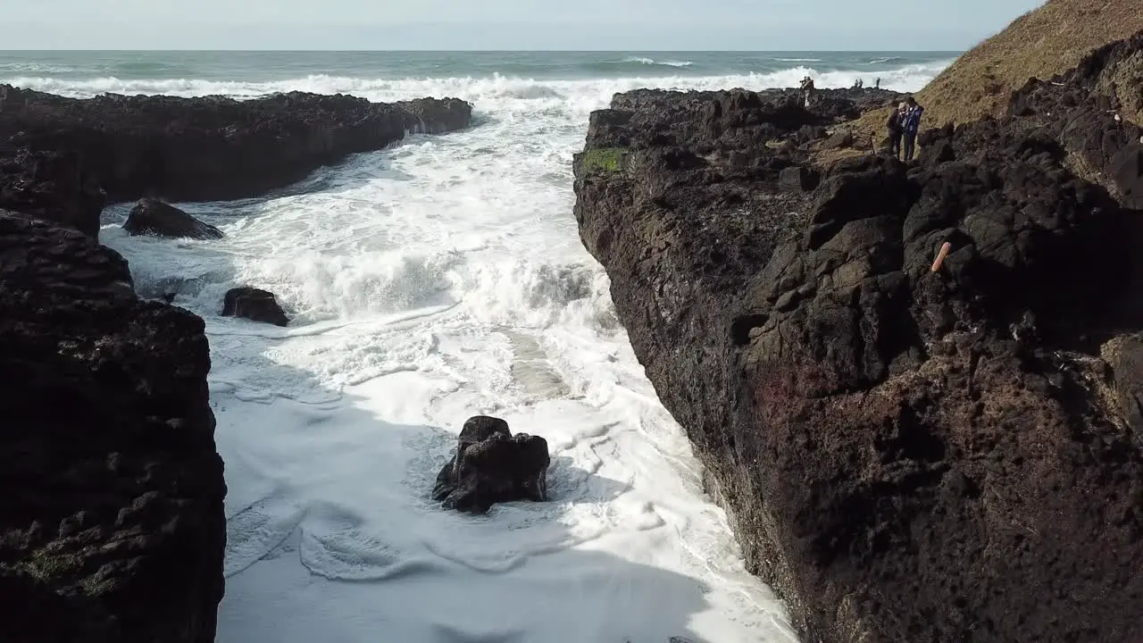 waves crashing in local harbor