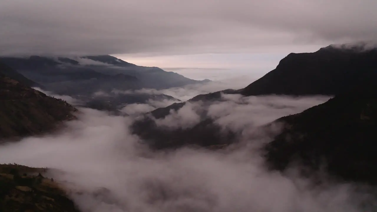 clouds at El cajas national park at the Ecuadorian andes mountains