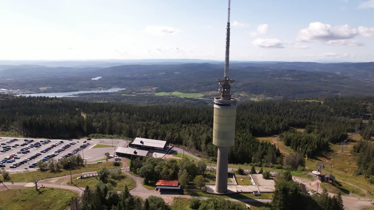 Drone flight around tryvann in oslo norway