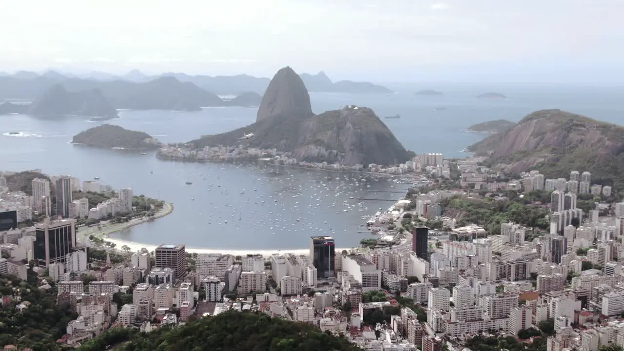 Drone shot of sugar loaf in rio de janeiro