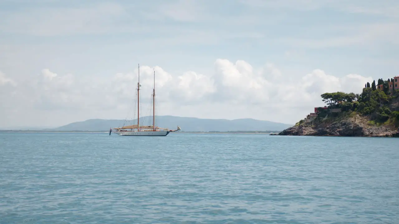 Big sailing yacht in the sea of Tuscany Porto Santo Stefano