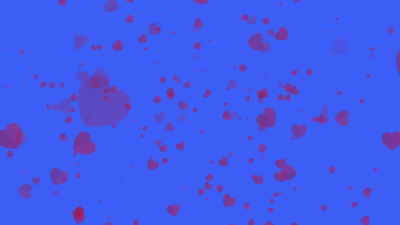 Heart pop up Particle Background on Blue Screen jp