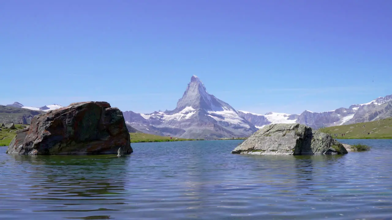 Matterhorn with Stellisee Lake in Zermatt Switzerland