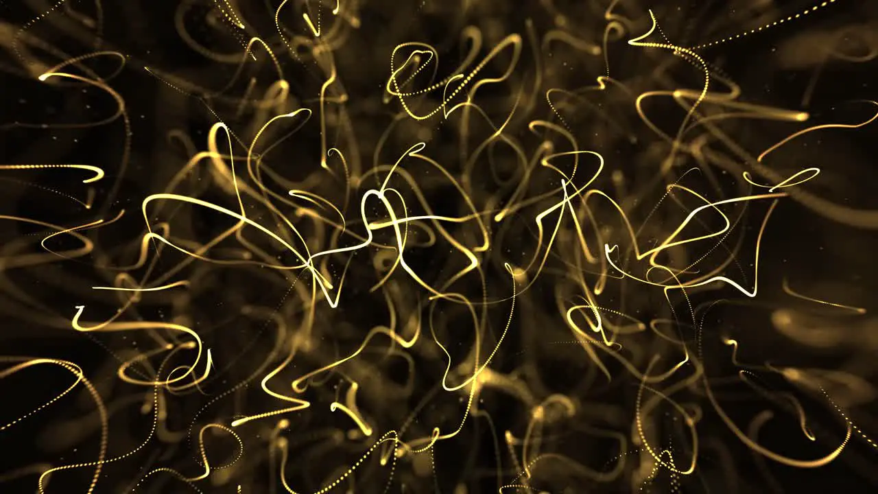 Golden Particles Wave Flow With Dust and Bokeh Shimmering Looped Animation