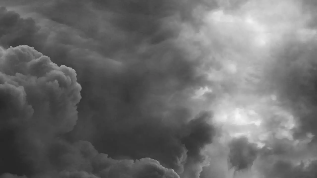 4k flying through in dark cumulonimbus clouds stroms