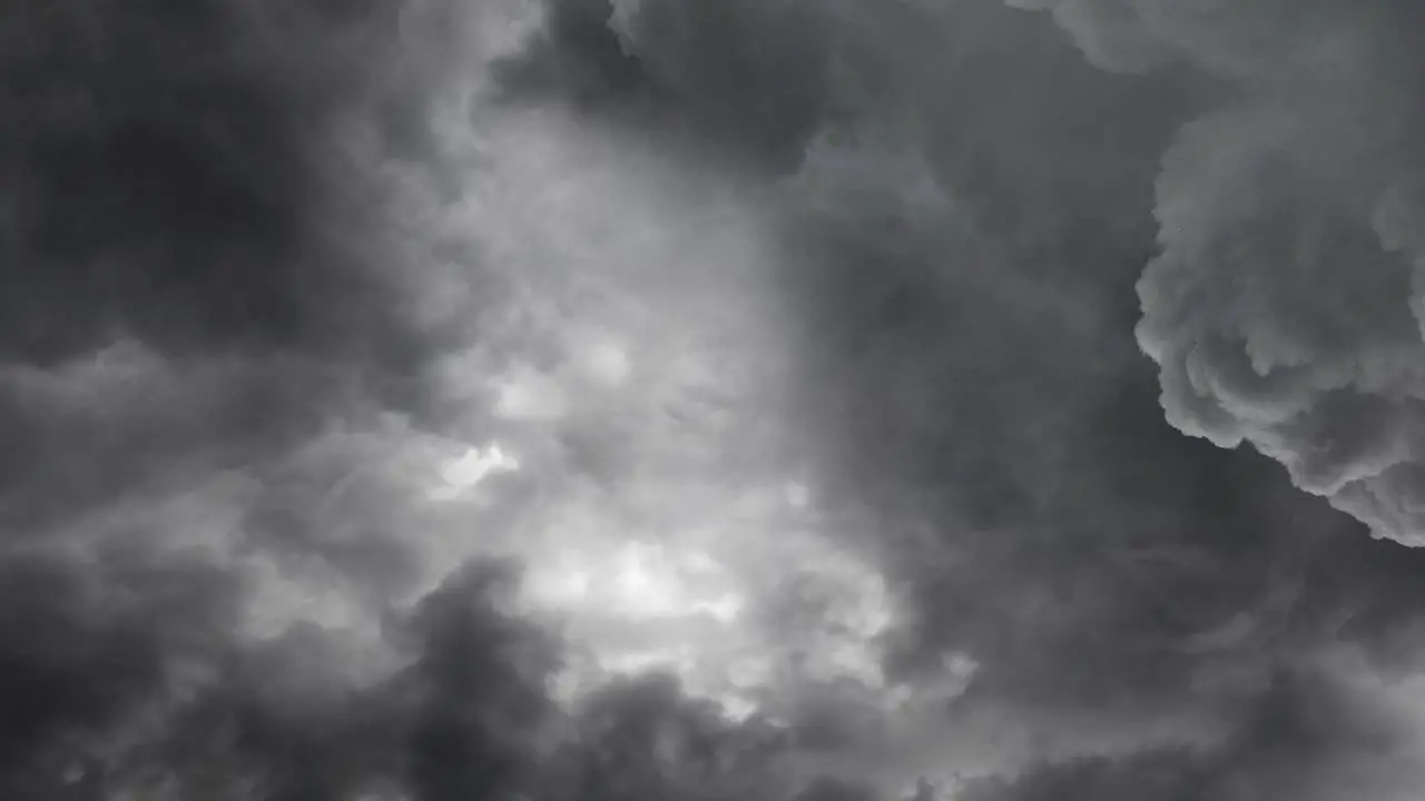 4k thick dark clouds in the sky with thunderstorms