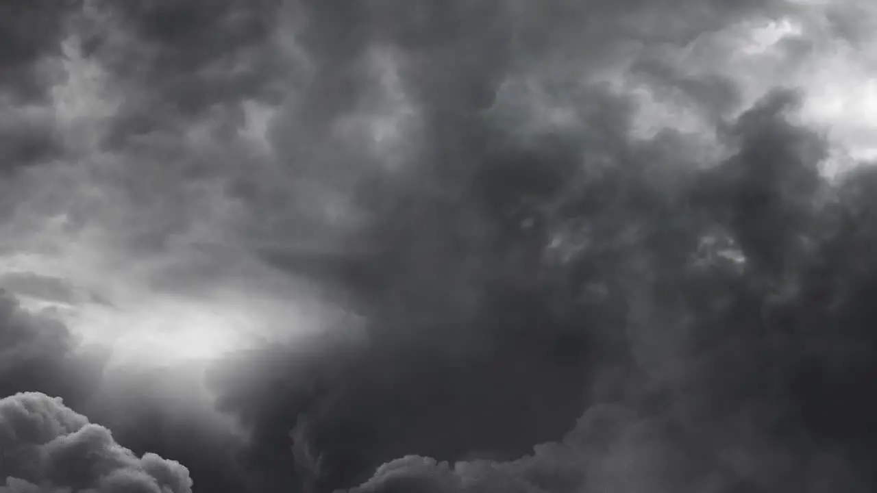 4k dark clouds and thunderstorms moving away in the sky