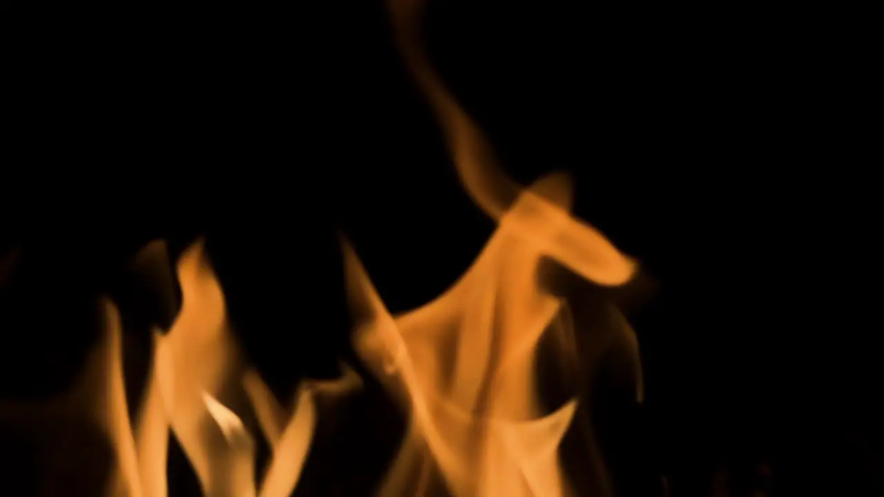 Flames from a fire pit in slow motion