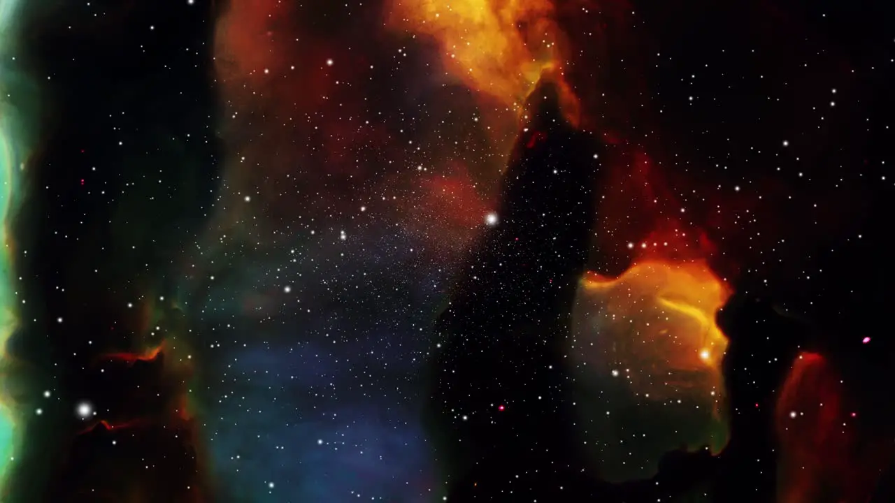 red-green nebula clouds in the universe