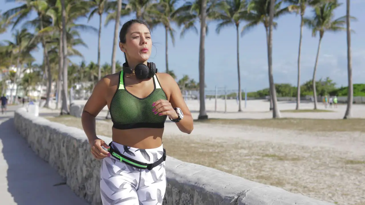 Fit young woman jogging