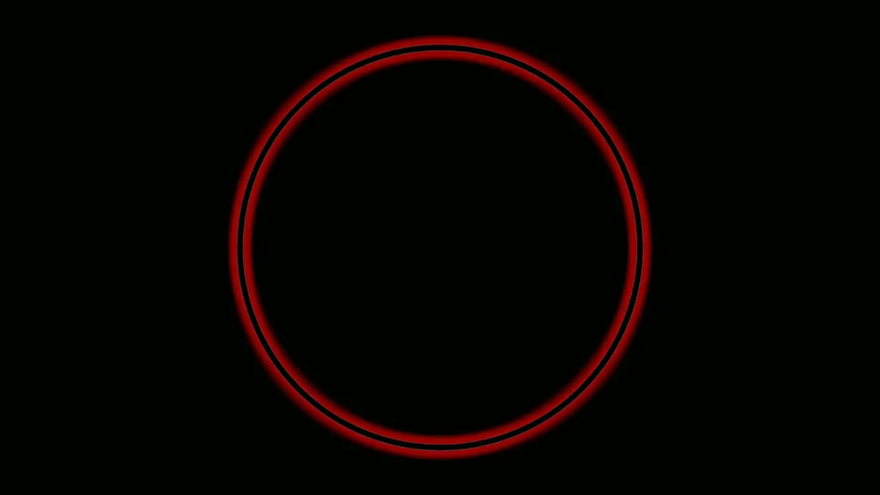 Neon light circle border animation on black background