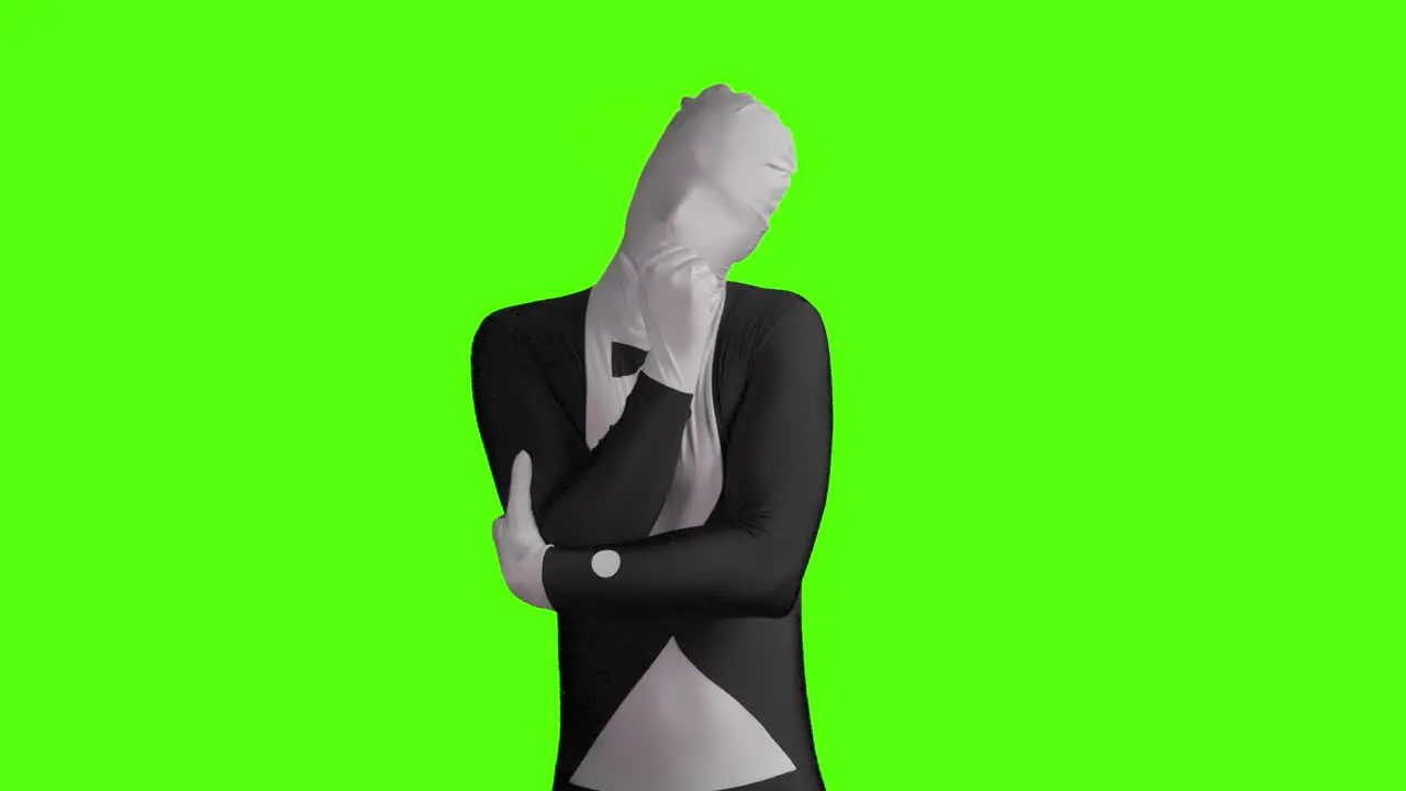 Static shot of a thoughtful business morphsuit