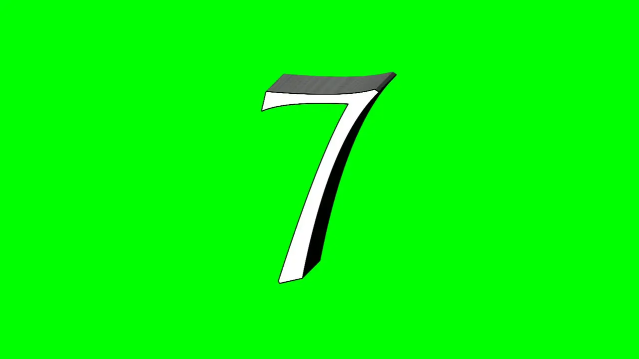 Number seven 7 animation green screen