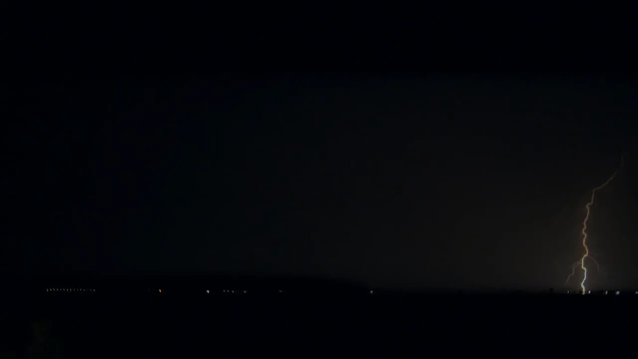 Lightnings at night thunderstorm