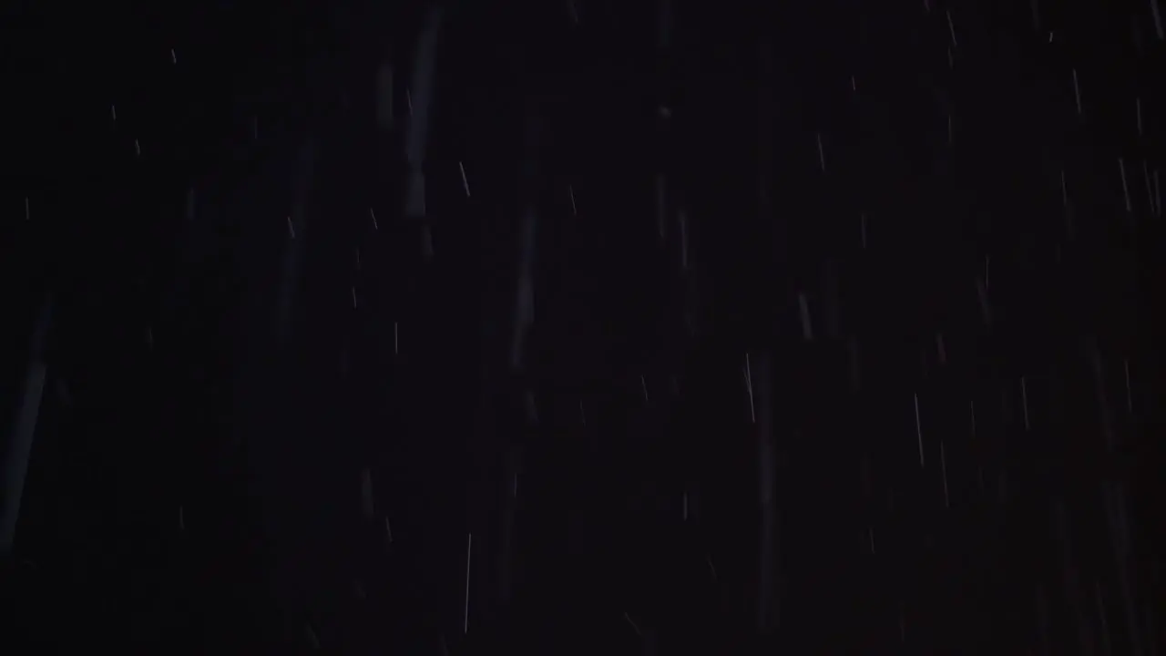 Night shot of real rain and snow