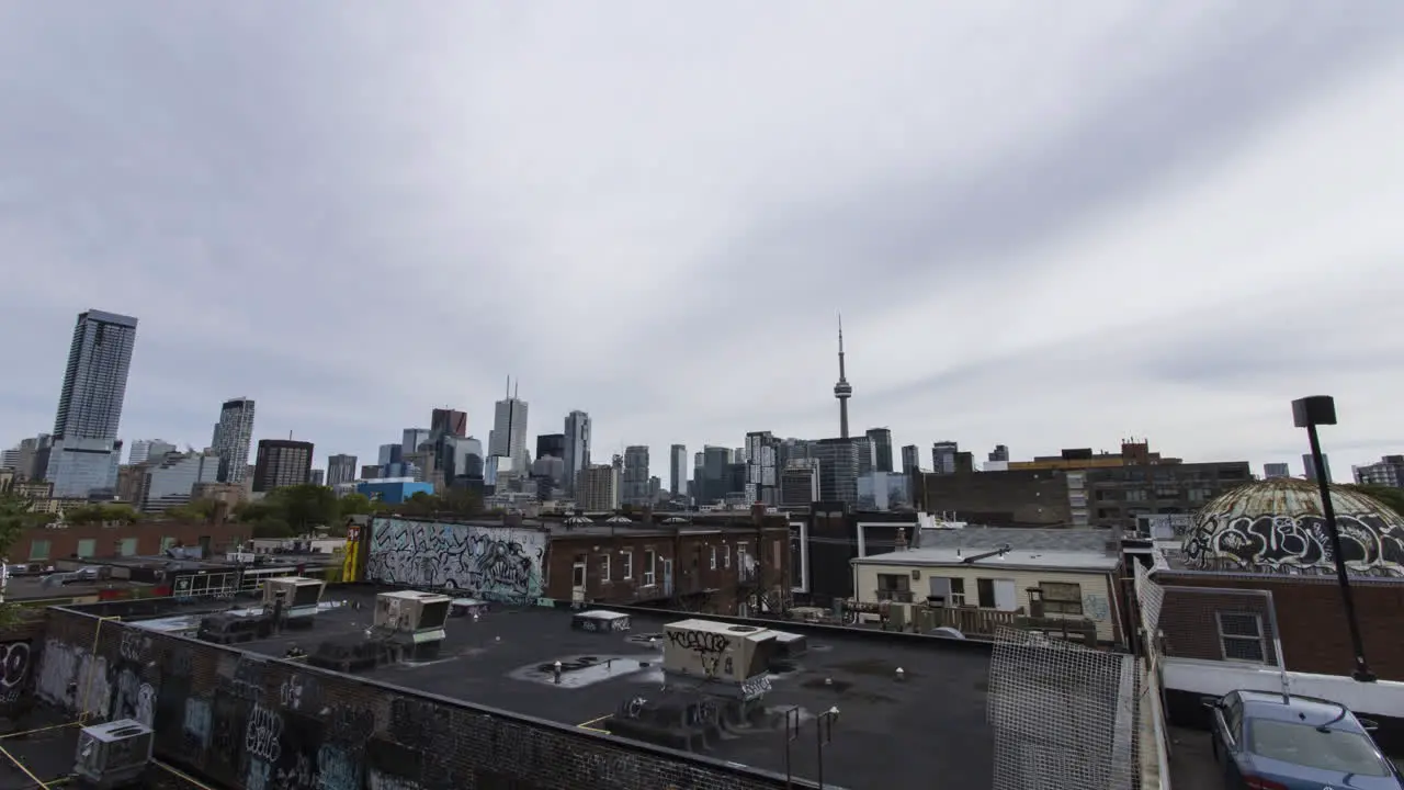 Overcast autumn day timelapse in downtown Toronto