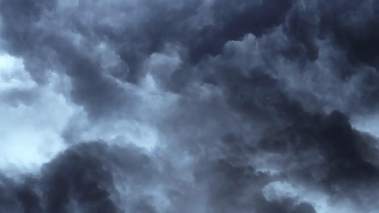 thunderstorm in moving dark cumulonimbus clouds