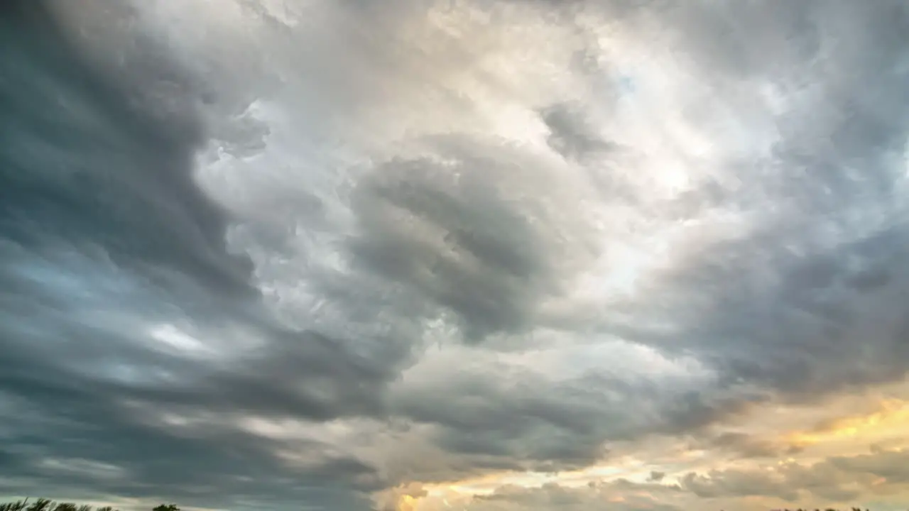 Ominous Grey Rolling Storm Clouds Passing Overhead