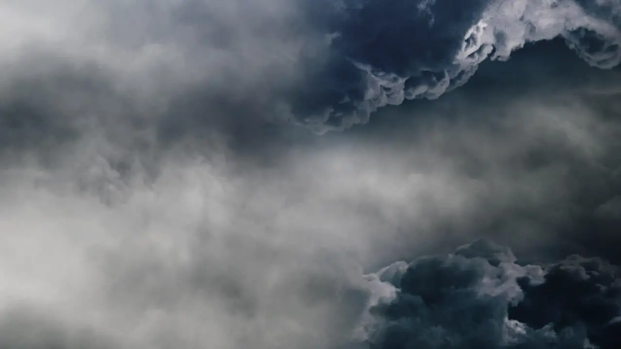 4K Dark Cumulonimbus Clouds In The Sky Thunderstorm