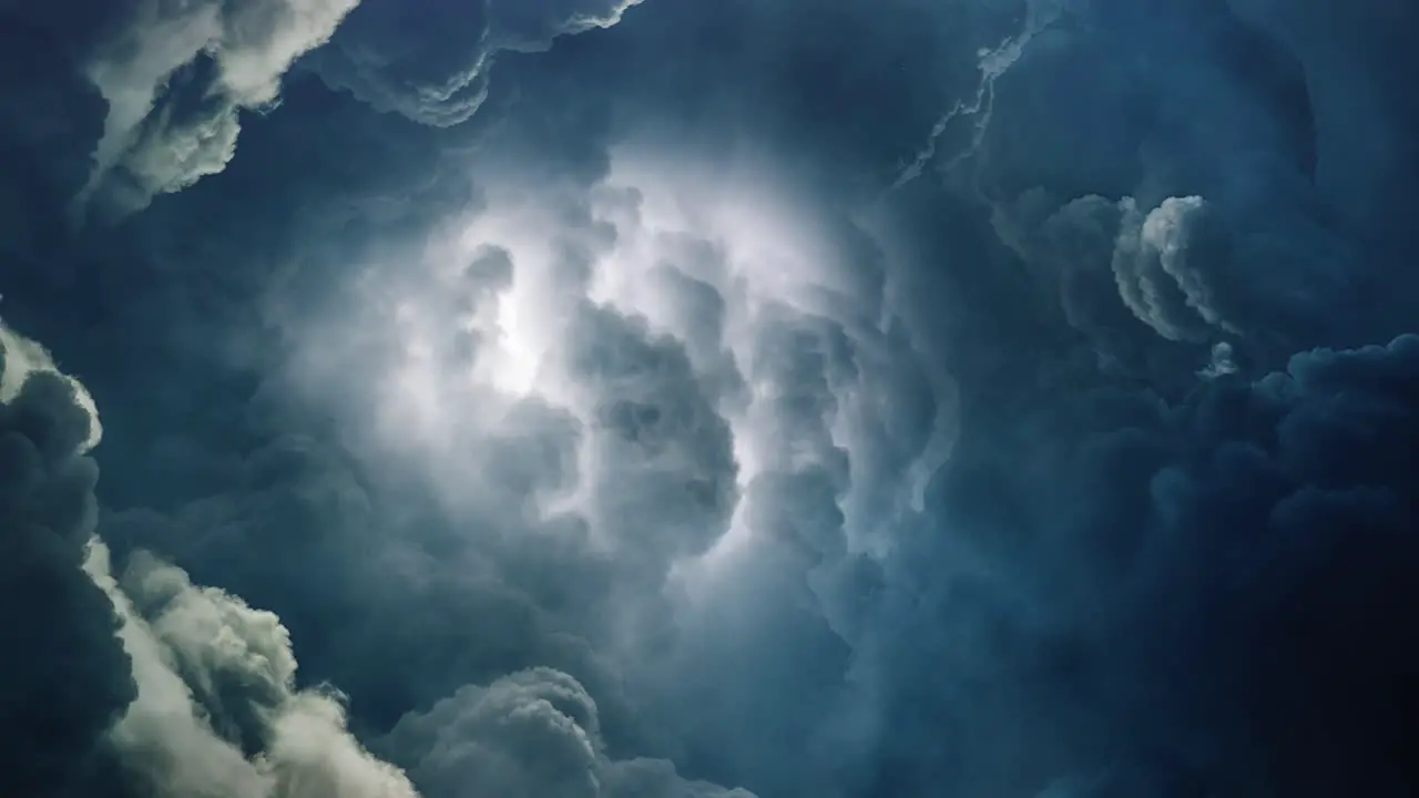 4k evere Thunderstorm Clouds With Lightning At Night Sky