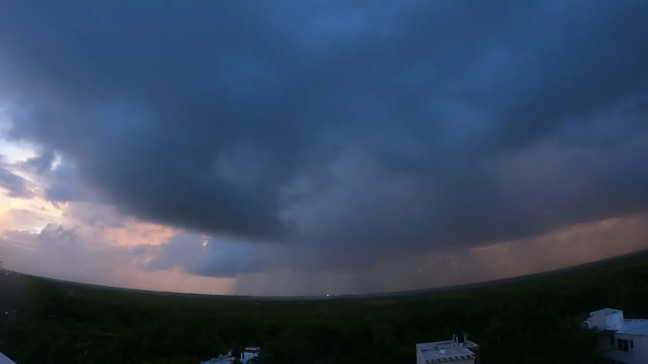 storm time lapse over the jungle in the riviera maya