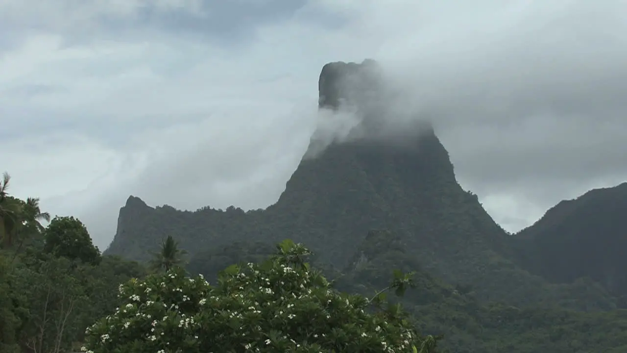 Clouds over the mountains of Moorea