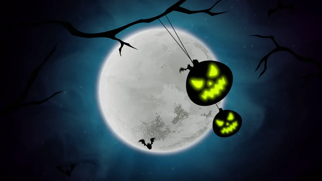 Halloween background animation with bats and pumpkins