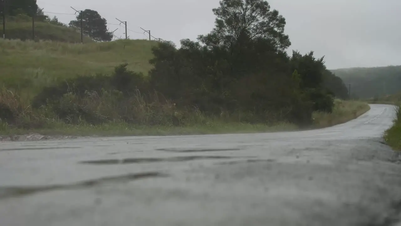 Car Driving In The Rain