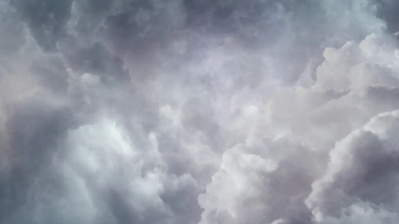 view of a thunderstorm in a cumulonimbus cloud