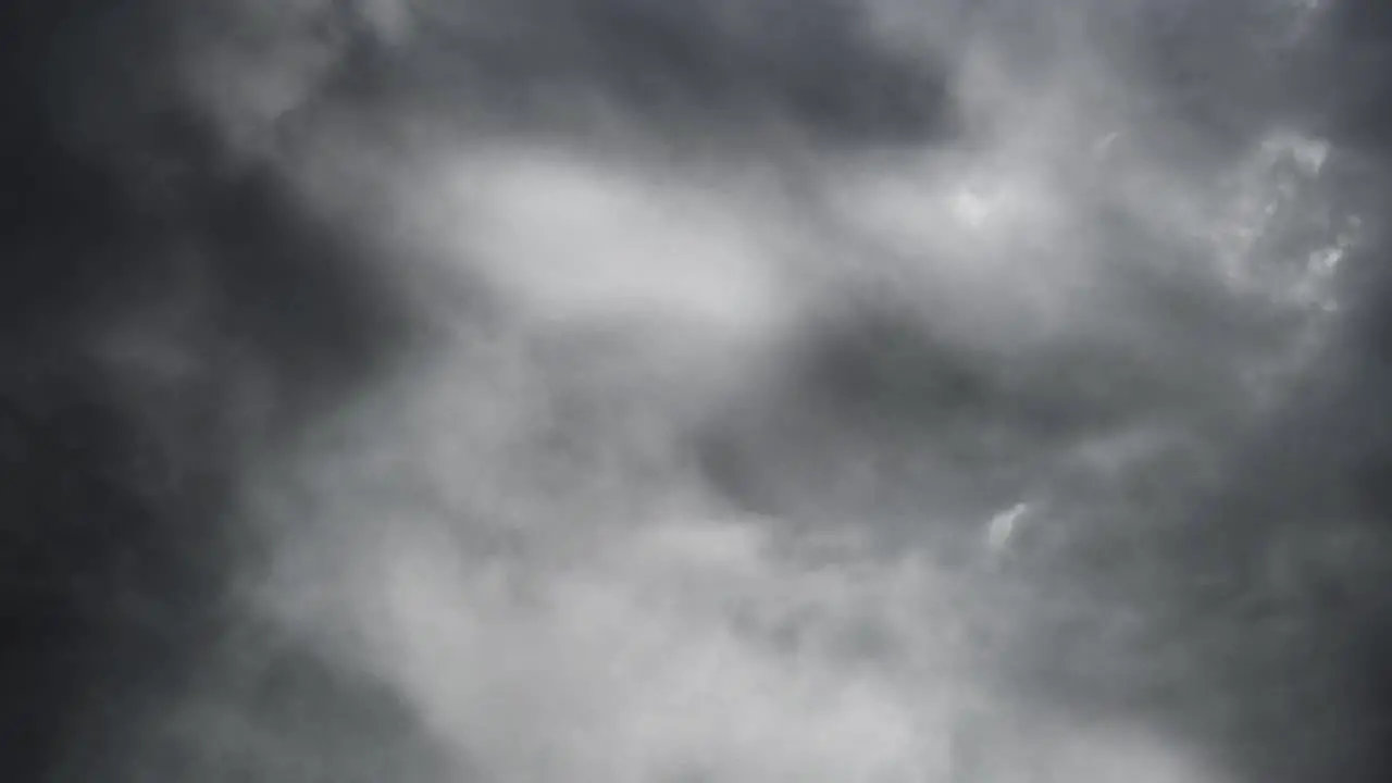 4k view of thick clouds in the sky and lightning strikes