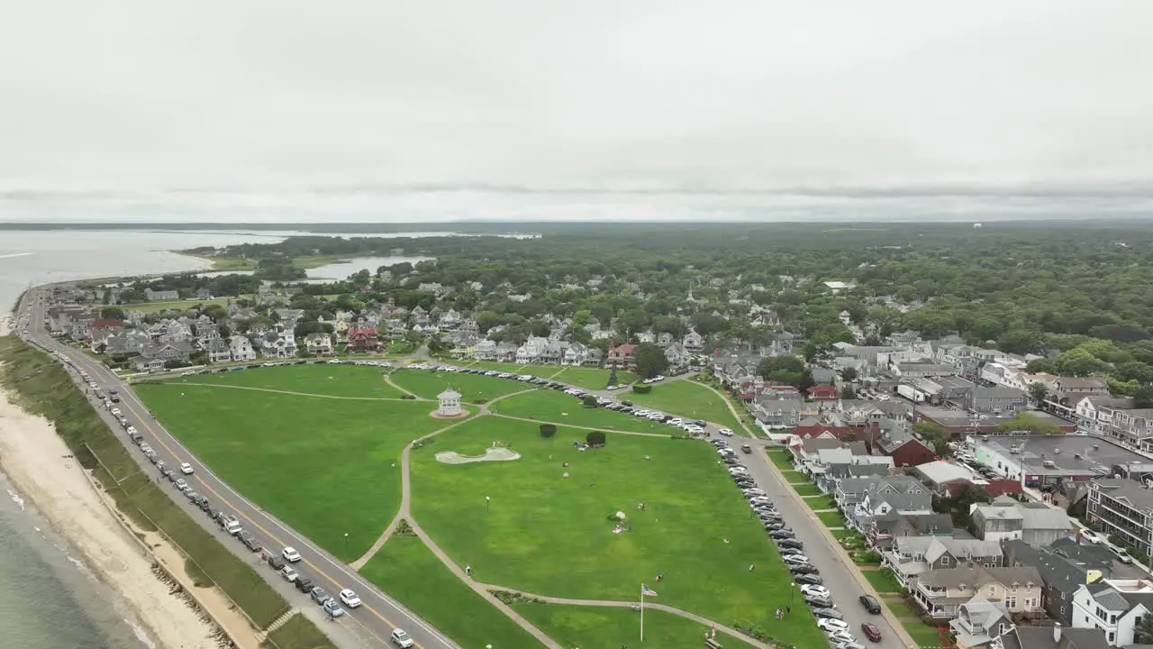 Drone shot of Ocean Park in Martha's Vineyard Massachusetts