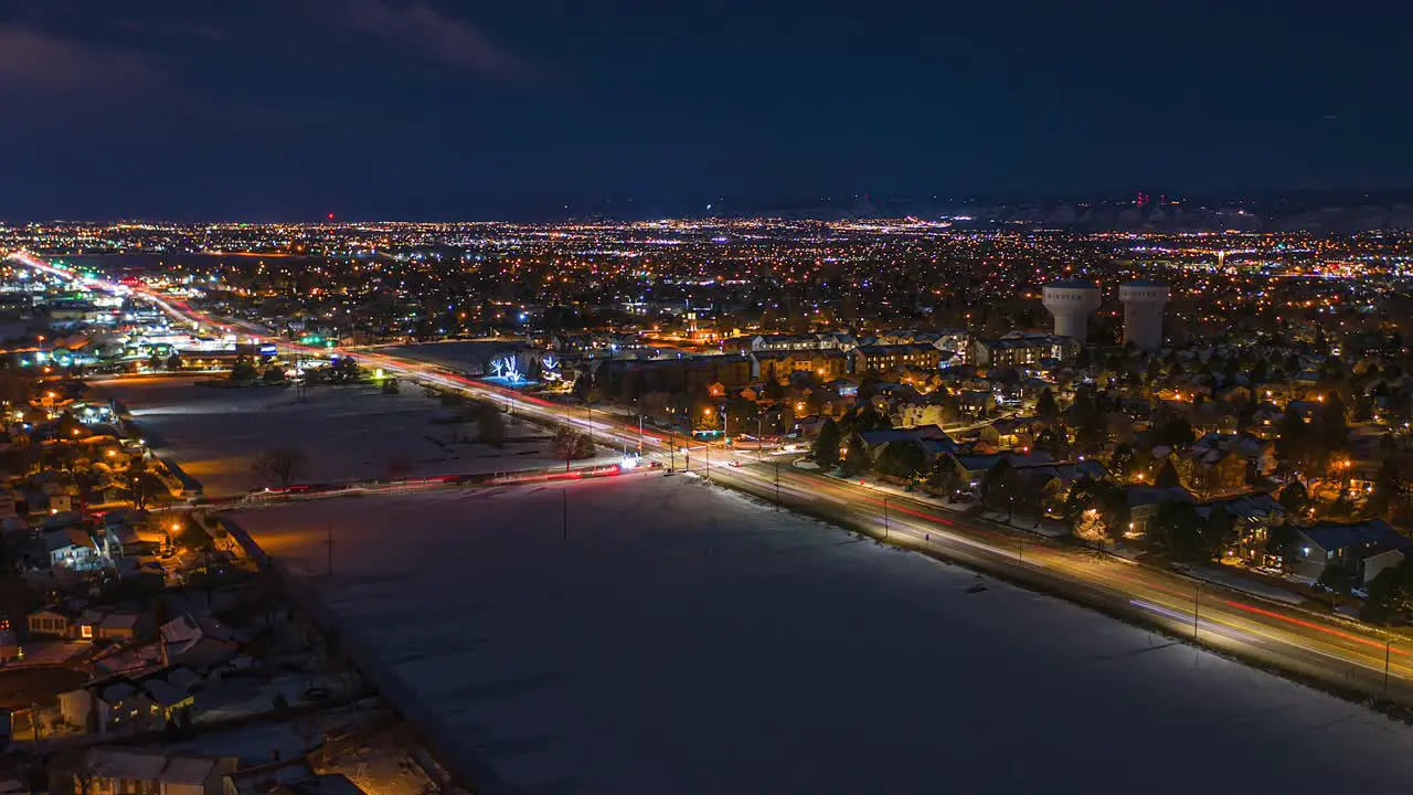 Hyperlapse night view of Westminster Colorado