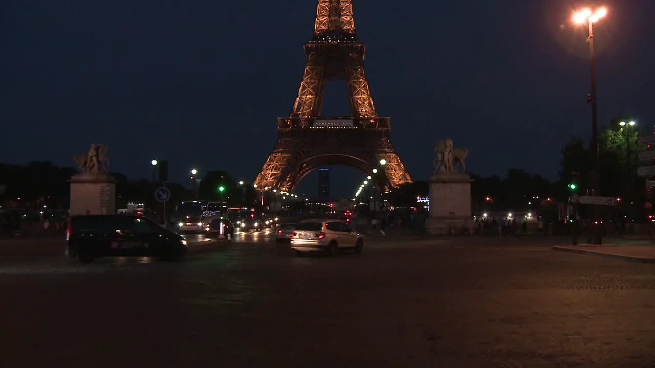 Eiffel Tower Night Time Tilt Shot