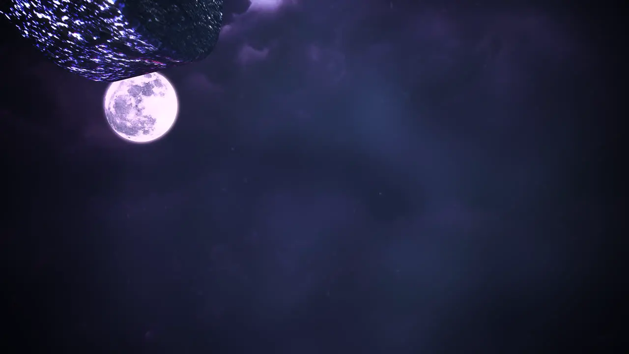 Animation text Trick or Treat and mystical animation halloween background with dark moon and clouds