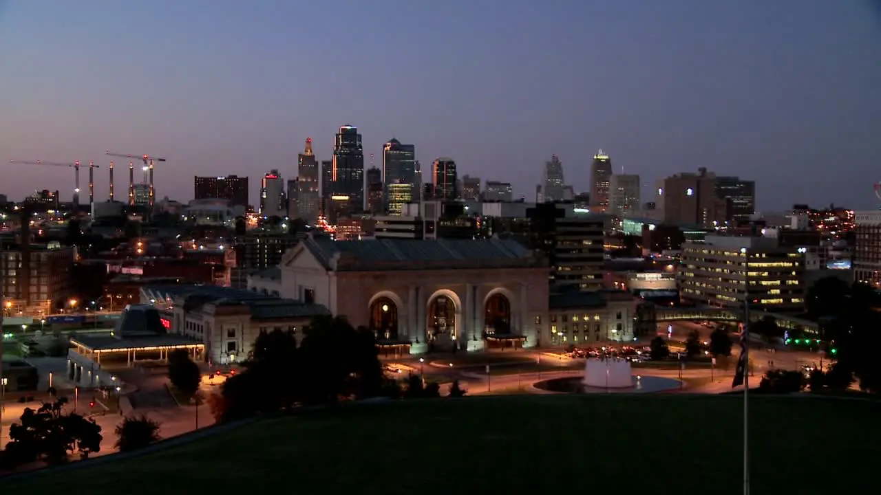 A night time view of the Kansas City Missouri skyline 4