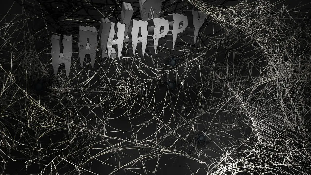 Happy Halloween and mystical horror background with dark spiderweb