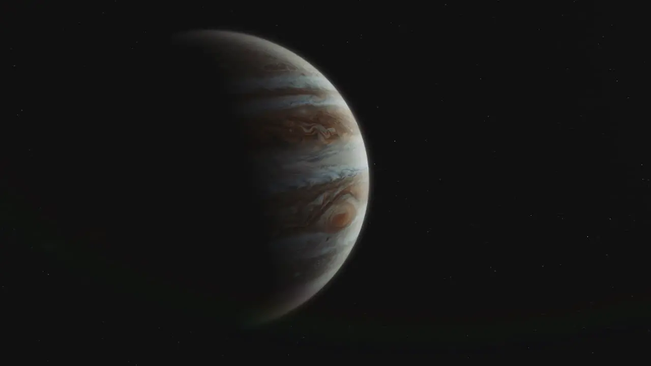 Jupiter rotates in outer space