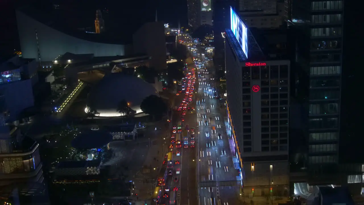 Night Time High Angle Time Lapse of Salisbury Road Tsim Sha Tsui Hong Kong