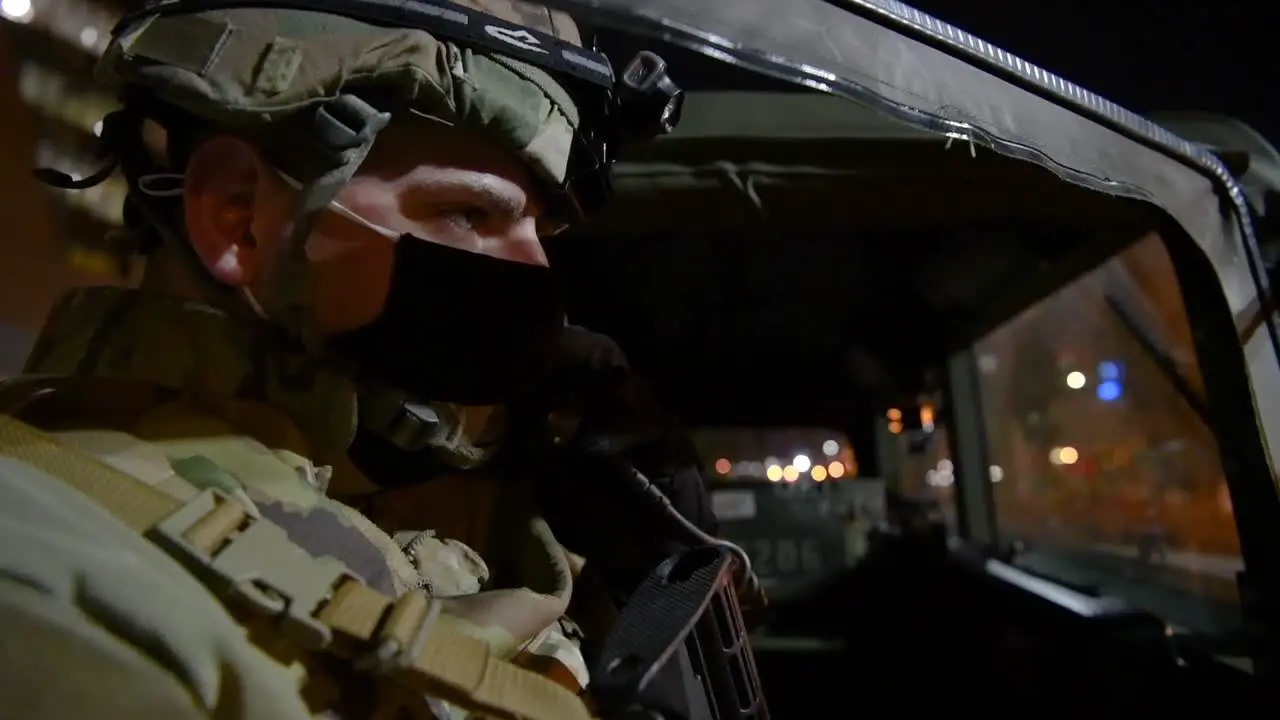 Minnesota National Guard Stand Guard During Operation Safety Net Insuring Public Safety George Floyd Protest