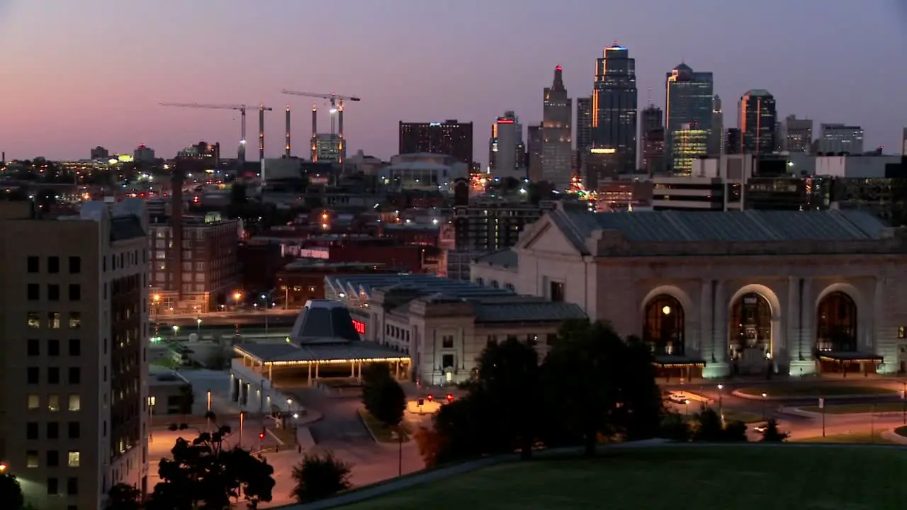 A night time view of the Kansas City Missouri skyline 1