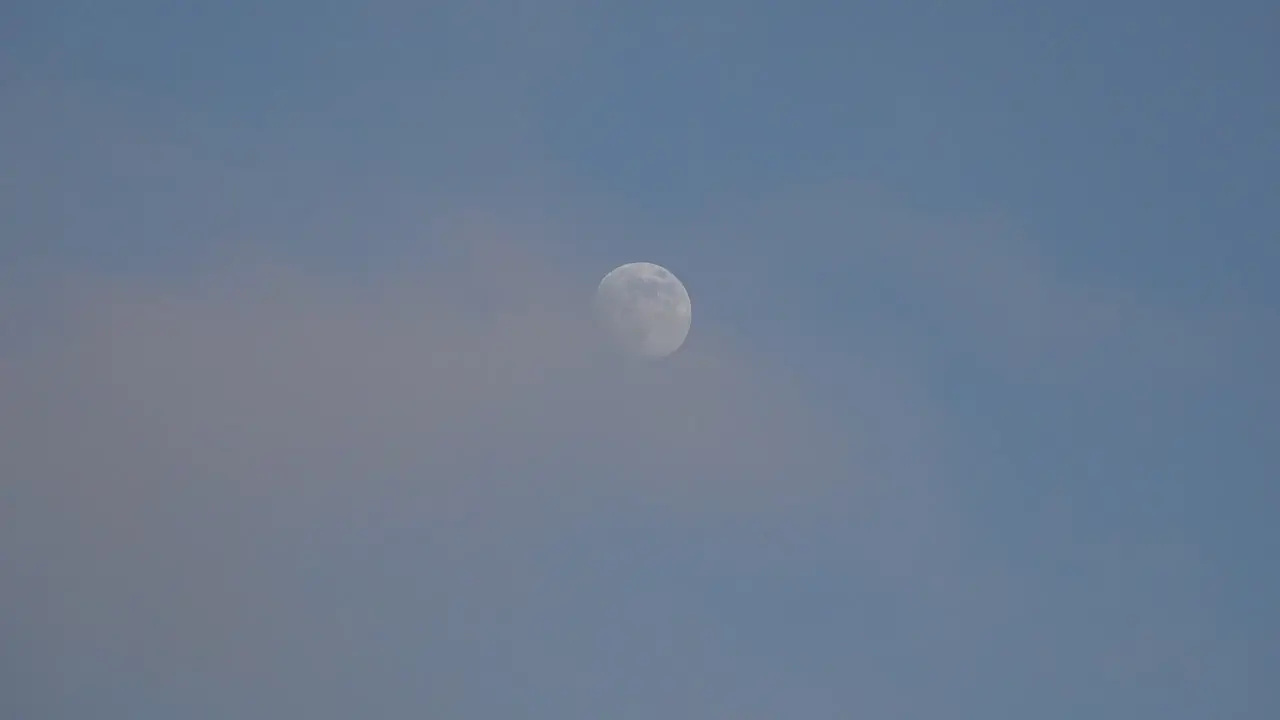 Nature fog drifts over moon